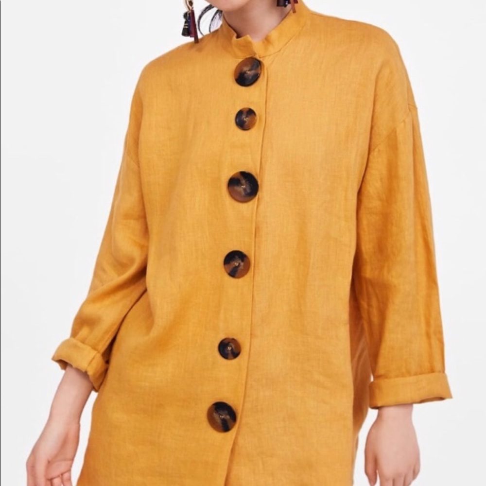 Mustard shirt dress-
